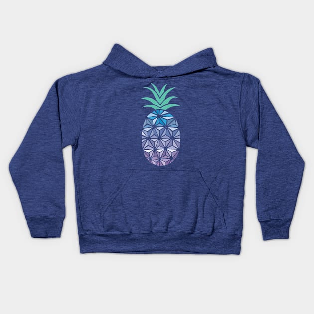 Spaceship Pineapple Kids Hoodie by WereAllMadBoutique